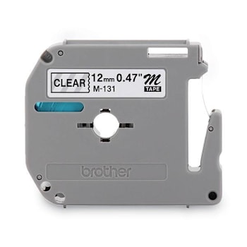 Image for Brother M Series Tape Cartridge For P-Touch Labelers .47"X26.2 Ft Black On Clear from HD Supply