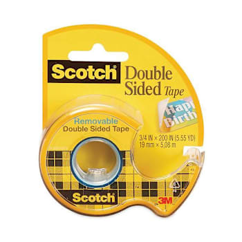 Image for Scotch Double-Side Removable Tape/Handheld Dispensr 1" Core 0.75"X33.33 Ft Clear from HD Supply