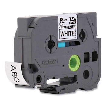 Brother Tze Extra-Strength Adhesive Laminated Label Tape .7"X26.2 Ft Black/White
