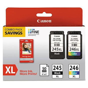 Image for Canon Pg-245xl/Cl-246xl Ink/Paper Combo 180/300 Page-Yield Black/Tri-Color from HD Supply