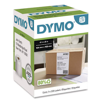 DYMO Labelwriter Shipping Labels 4" X 6" White 220 Labels/Roll