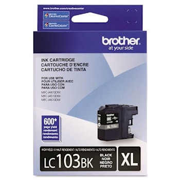 Image for Brother Lc103bk Innobella High-Yield Ink 600 Page-Yield Black from HD Supply