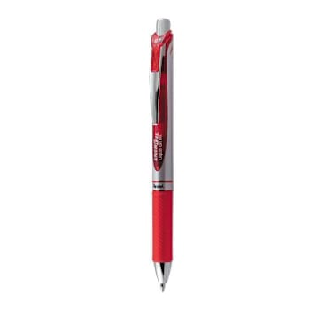 Pentel Energel Rtx Gel Pen Retractable Medium .7mm Red Ink Red/Gray Barrel