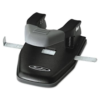 Image for Swingline 28-Sheet Comfort Handle Steel Two-Hole Punch 1/4" Holes Black/Gray from HD Supply