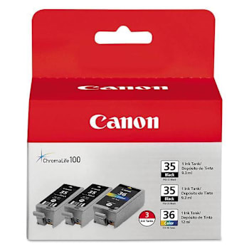 Canon Cli-36 Ink Black/Tri-Color 3/Pack