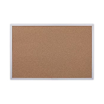 Image for Universal Cork Bulletin Board 36"X24" Tan Surface Satin Aluminum Frame from HD Supply