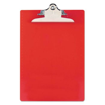 Image for Saunders Recycled Plastic Clipboard With Ruler Edge 1" Clip 8.5x11 Sheets Red from HD Supply