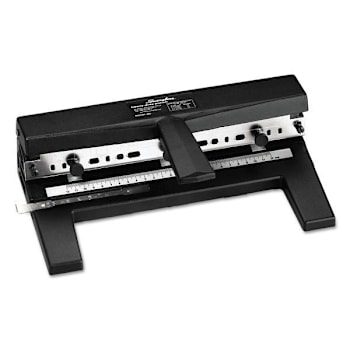 Image for Swingline 40-Sheet Heavy-Duty 2-7 Hole Adjustable Paper Punch 9/32" Holes Black from HD Supply