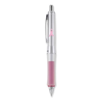 Image for Pilot Dr. Grip Breast Cancer Awareness Pen Medium Black Ink Silver/Pink Barrel from HD Supply