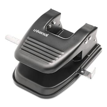 Universal 30-Sheet Two-Hole Punch 9/32" Holes Black