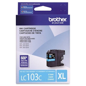 Image for Brother Lc103c Innobella High-Yield Ink 600 Page-Yield Cyan from HD Supply