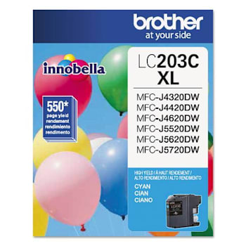 Image for Brother Lc203c Innobella High-Yield Ink 550 Page-Yield Cyan from HD Supply