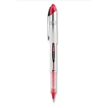 Uni-Ball Hybrid Gel Pen Stick Bold 0.8 Mm Red Ink White/Red/Clear Barrel