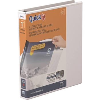 Stride Quickfit 1" View Binder 225 Sheet Capacity D Ring White