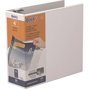 Image for Stride Quickfit 4" View Binder D Ring White from HD Supply