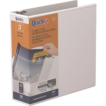 Image for Stride Quickfit 3" View Binder 600 Sheet Capacity Round Ring White from HD Supply