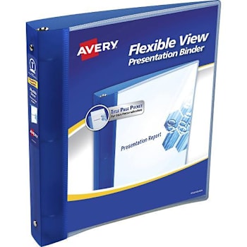 Image for Avery Flexi-View 1" Binder 175 Sheet Capacity Round Ring Blue from HD Supply