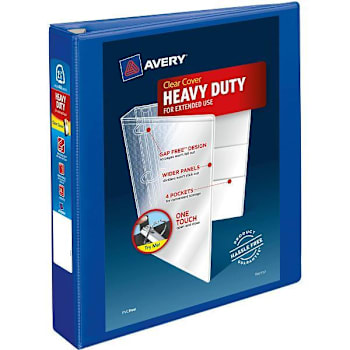 Avery Durahinge 1.5" View Binder 400 Sheet Capacity D Ring Pacific Blue