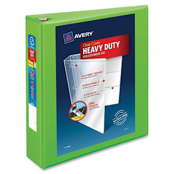 Image for Avery Durahinge 2" View Binder 540 Sheet Capacity D Ring Chartreuse from HD Supply