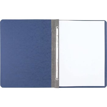 Acco Letter Sized Pressboard Report Cover With Tyvek Hinge 3" Capacity Dark Blue