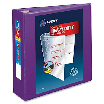 Image for Avery Durahinge 3" View Binder 670 Sheet Capacity D Ring Purple from HD Supply