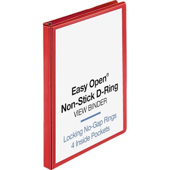 Image for Business Source Easy Open 1" View Binder D Ring Red from HD Supply