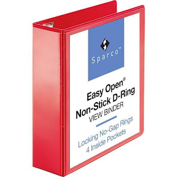 Image for Business Source Easy Open 3" View Binder D Ring Red from HD Supply