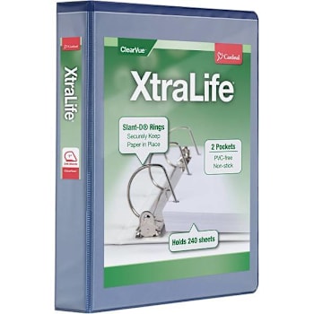 Cardinal Xtralife 1.5" View Binder 375 Sheet Capacity D Ring Blue
