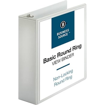 Image for Business Source Basic 3" View Binder 625 Sheet Capacity Round Ring White from HD Supply