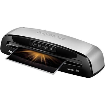 Fellowes Saturn3i 9.5" Hot/Cool Laminator & Pouch Starter Kit Silver