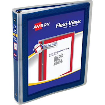 Avery Flexi-View 1" Binder 175 Sheet Capacity Round Ring Navy