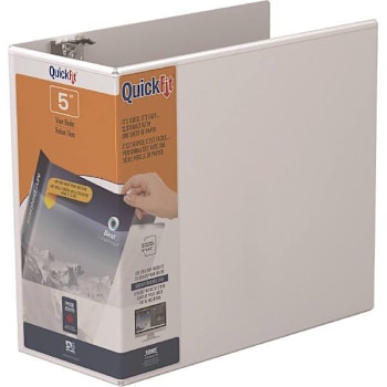 Stride Quickfit 5" View Binder 1000 Sheet Capacity D Ring White