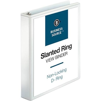 Image for Business Source Basic 1.5" View Binder 375 Sheet Capacity D Ring White from HD Supply