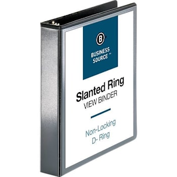 Image for Business Source Basic 1.5" View Binder 375 Sheet Capacity D Ring Black from HD Supply