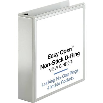 Image for Business Source Heavy Duty 2" View Binder 500 Sheet Capacity Round Ring White from HD Supply