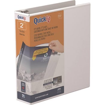Stride Quickfit 2" View Binder 475 Sheet Capacity D Ring White