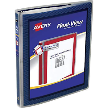 Image for Avery Flexi-View 0.5" Binder 100 Sheet Capacity Round Ring Navy from HD Supply