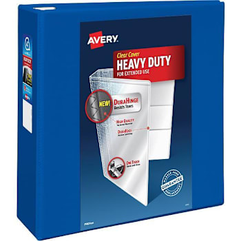 Avery Durahinge 4" View Binder 780 Sheet Capacity D Ring Pacific Blue