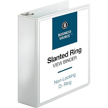 Image for Business Source Basic 3" View Binder 725 Sheet Capacity D Ring White from HD Supply