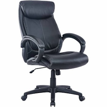 Image for Lorell Executive High-Back Office Chair Bonded Leather Black from HD Supply