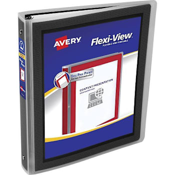 Image for Avery Flexi-View 1" Binder 175 Sheet Capacity Round Ring Black from HD Supply