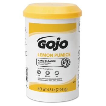 Gojo Lemon Pumice Hand Cleaner, Lemon Scent, 4.5 lb Tub, Carton Of 6