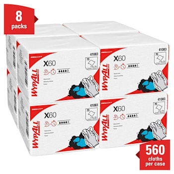 WypAll X60 Cleaning Cloths 8 Packs,-Carton