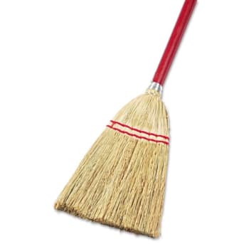 Image for BOARDWALK Lobby/Toy Broom w/ Corn Fiber Bristles and 39 in Wood Handle (12-Carton) (Red/Yellow) from HD Supply