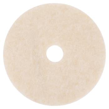 Ultra High-Speed Topline Floor Burnishing Pads 3200, 20" Diameter, White/Amber, 5/Carton