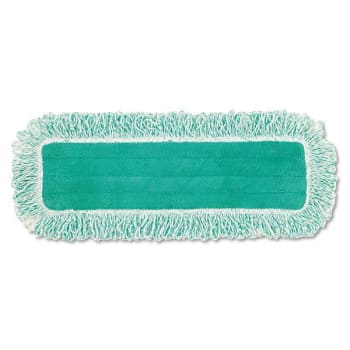 Rubbermaid Commercial HYGEN 18 In Microfiber Dust Mop Pad W/ Fringe (Green)