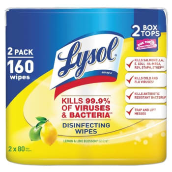 Image for Lysol® Disinfecting Wipes, Lemon/Lime Blossom, 80/Canister, 2/Pack, 3 PK/Ct from HD Supply