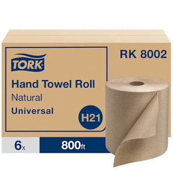 Image for Tork Universal Hardwound Roll Towel, 1-Ply, 7 4/5" W X 800ft, Natural, 6/Carton from HD Supply