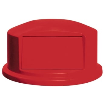 Image for Rubbermaid Brute Round Dome Top W/ Push Door (Red) from HD Supply