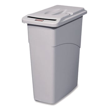 Image for Slim Jim Confidential Document Waste Receptacle With Lid, 23 Gal, Light Gray from HD Supply